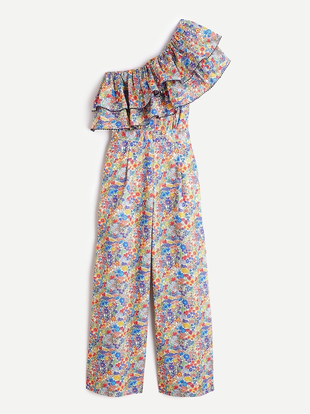 J.Crew Liberty London Margaret Annie Floral One-Shoulder Wide-Leg Jumpsuit 2 - Picture 2 of 16